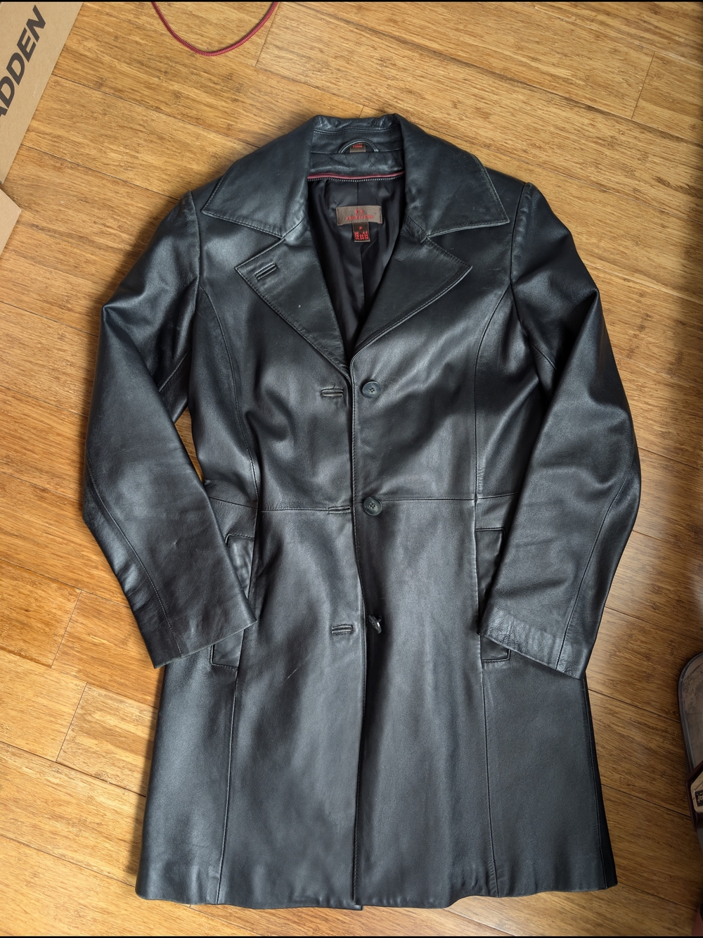Danier Black Leather Trench Coat